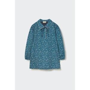 NEW COZMO girls' floral fine corduroy dress in navy